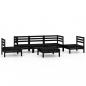 Preview: 6-tlg. Garten-Lounge-Set Schwarz Massivholz Kiefer