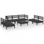 Preview: 8-tlg. Garten-Lounge-Set Schwarz Massivholz Kiefer