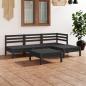 Preview: ARDEBO.de - 5-tlg. Garten-Lounge-Set Massivholz Kiefer Schwarz