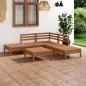 Preview: ARDEBO.de - 6-tlg. Garten-Lounge-Set Massivholz Kiefer Honigbraun