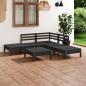 Preview: ARDEBO.de - 6-tlg. Garten-Lounge-Set Massivholz Kiefer Schwarz