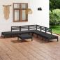 Preview: ARDEBO.de - 8-tlg. Garten-Lounge-Set Massivholz Kiefer Schwarz