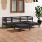 Preview: ARDEBO.de - 5-tlg. Garten-Lounge-Set Massivholz Kiefer Schwarz