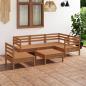 Preview: ARDEBO.de - 6-tlg. Garten-Lounge-Set Massivholz Kiefer Honigbraun