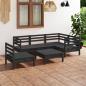 Preview: ARDEBO.de - 6-tlg. Garten-Lounge-Set Massivholz Kiefer Schwarz