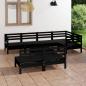 Preview: ARDEBO.de - 8-tlg. Garten-Lounge-Set Massivholz Kiefer Schwarz