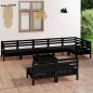 Preview: ARDEBO.de - 9-tlg. Garten-Lounge-Set Massivholz Kiefer Schwarz