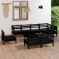 Preview: ARDEBO.de - 9-tlg. Garten-Lounge-Set Massivholz Kiefer Schwarz