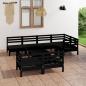 Preview: ARDEBO.de - 8-tlg. Garten-Lounge-Set Massivholz Kiefer Schwarz