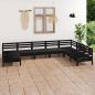 Preview: ARDEBO.de - 8-tlg. Garten-Lounge-Set Massivholz Kiefer Schwarz