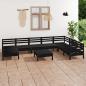 Preview: ARDEBO.de - 9-tlg. Garten-Lounge-Set Massivholz Kiefer Schwarz