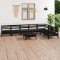 Preview: ARDEBO.de - 8-tlg. Garten-Lounge-Set Massivholz Kiefer Schwarz