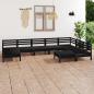 Preview: ARDEBO.de - 9-tlg. Garten-Lounge-Set Massivholz Kiefer Schwarz