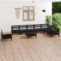 Preview: ARDEBO.de - 9-tlg. Garten-Lounge-Set Massivholz Kiefer Schwarz