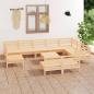 Preview: ARDEBO.de - 11-tlg. Garten-Lounge-Set Massivholz Kiefer