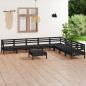 Preview: ARDEBO.de - 9-tlg. Garten-Lounge-Set Massivholz Kiefer Schwarz