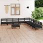 Preview: ARDEBO.de - 10-tlg. Garten-Lounge-Set Massivholz Kiefer Schwarz