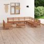 Preview: ARDEBO.de - 10-tlg. Garten-Lounge-Set Massivholz Kiefer Honigbraun