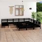 Preview: ARDEBO.de - 12-tlg. Garten-Lounge-Set Schwarz Massivholz Kiefer