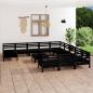 Preview: ARDEBO.de - 13-tlg. Garten-Lounge-Set Schwarz Massivholz Kiefer