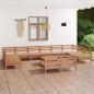 Preview: ARDEBO.de - 13-tlg. Garten-Lounge-Set Honigbraun Massivholz Kiefer