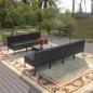 Preview: ARDEBO.de - 8-tlg. Garten-Lounge-Set mit Auflagen Poly Rattan Schwarz