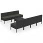 Preview: 8-tlg. Garten-Lounge-Set mit Auflagen Poly Rattan Schwarz