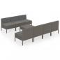 Preview: 8-tlg. Garten-Lounge-Set mit Auflagen Poly Rattan Grau