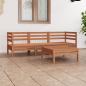 Preview: ARDEBO.de - 4-tlg. Garten-Lounge-Set Honigbraun Massivholz Kiefer