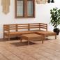 Preview: ARDEBO.de - 5-tlg. Garten-Lounge-Set Massivholz Kiefer Honigbraun