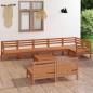 Preview: ARDEBO.de - 9-tlg. Garten-Lounge-Set Massivholz Kiefer Honigbraun