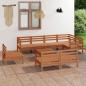 Preview: ARDEBO.de - 9-tlg. Garten-Lounge-Set Massivholz Kiefer Honigbraun