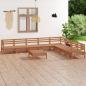 Preview: ARDEBO.de - 9-tlg. Garten-Lounge-Set Massivholz Kiefer Honigbraun