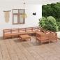 Preview: ARDEBO.de - 10-tlg. Garten-Lounge-Set Honigbraun Massivholz Kiefer