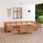 Preview: ARDEBO.de - 12-tlg. Garten-Lounge-Set Honigbraun Massivholz Kiefer