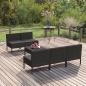 Preview: ARDEBO.de - 6-tlg. Garten-Lounge-Set mit Auflagen Poly Rattan Schwarz