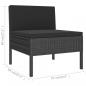 Preview: 6-tlg. Garten-Lounge-Set mit Auflagen Poly Rattan Schwarz