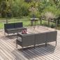 Preview: ARDEBO.de - 6-tlg. Garten-Lounge-Set mit Auflagen Poly Rattan Grau