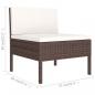 Preview: 9-tlg. Garten-Lounge-Set mit Auflagen Poly Rattan Braun