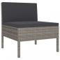 Preview: 11-tlg. Garten-Lounge-Set mit Auflagen Poly Rattan Grau