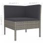 Preview: 11-tlg. Garten-Lounge-Set mit Auflagen Poly Rattan Grau