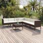 Preview: ARDEBO.de - 8-tlg. Garten-Lounge-Set mit Auflagen Poly Rattan Braun