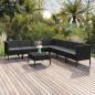 Preview: ARDEBO.de - 8-tlg. Garten-Lounge-Set mit Auflagen Poly Rattan Schwarz