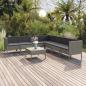 Preview: ARDEBO.de - 8-tlg. Garten-Lounge-Set mit Auflagen Poly Rattan Grau