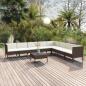 Preview: ARDEBO.de - 9-tlg. Garten-Lounge-Set mit Auflagen Poly Rattan Braun