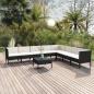 Preview: ARDEBO.de - 9-tlg. Garten-Lounge-Set mit Auflagen Poly Rattan Schwarz