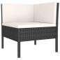 Preview: 9-tlg. Garten-Lounge-Set mit Auflagen Poly Rattan Schwarz