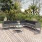 Preview: ARDEBO.de - 9-tlg. Garten-Lounge-Set mit Auflagen Poly Rattan Grau