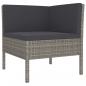 Preview: 9-tlg. Garten-Lounge-Set mit Auflagen Poly Rattan Grau