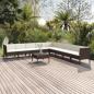 Preview: ARDEBO.de - 9-tlg. Garten-Lounge-Set mit Auflagen Poly Rattan Braun